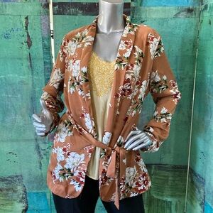 Dalia Floral Blazer with Tie Belt
